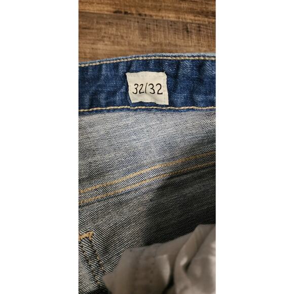 Smoke Rise Men's Acid Light Wash Distressed Canvas Blue Jeans Size 32x32. 2181 - Picture 5 of 7